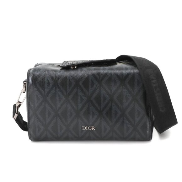 Christian Dior CD Diamond Shoulder Bag PVC Leather Black 1ADPO249CDP 90265176 - Picture 1 of 11